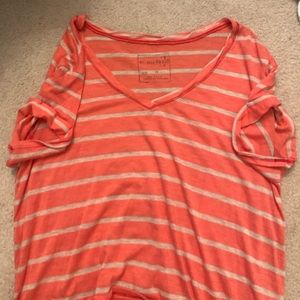 Peach cream striped free people top